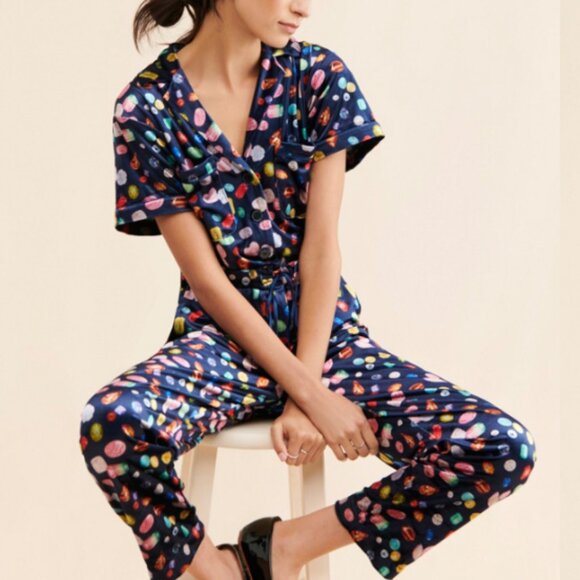 Rachel Antonoff Jewel Printed Coveralls Jumpsuit Romper - Picture 4 of 6